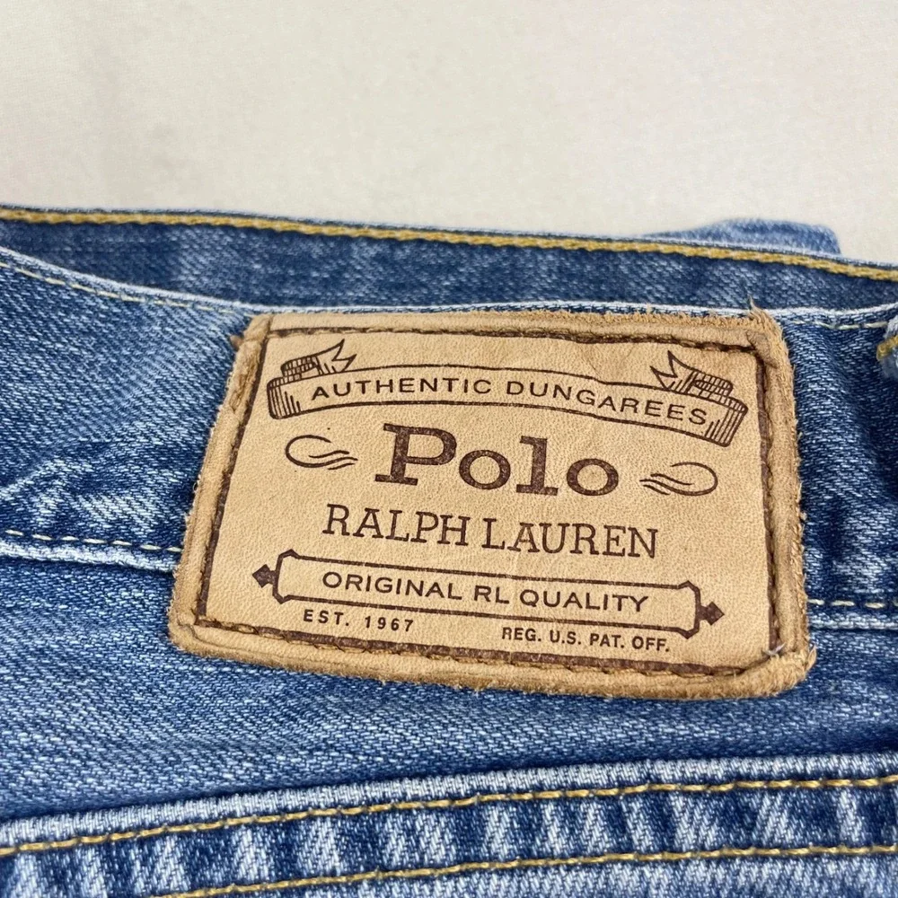 Polo Ralph Lauren Mens Authentic Dungarees Blue Jeans 36x30 Cotton Straight Leg